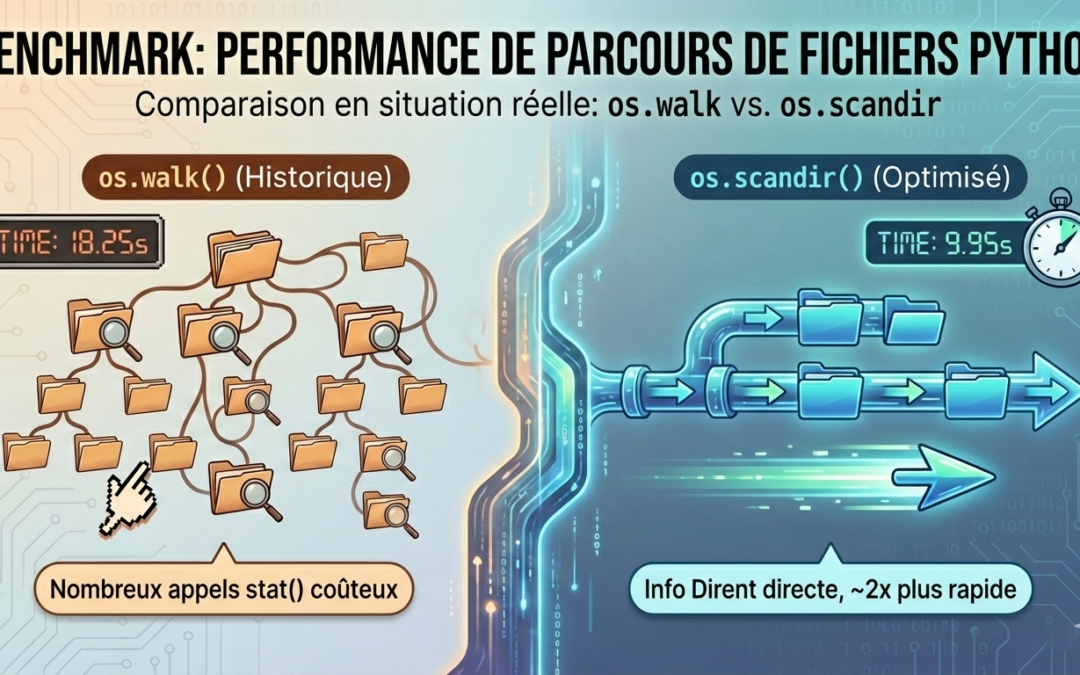 Pourquoi os.scandir() est nettement plus rapide que os.walk() en python ?