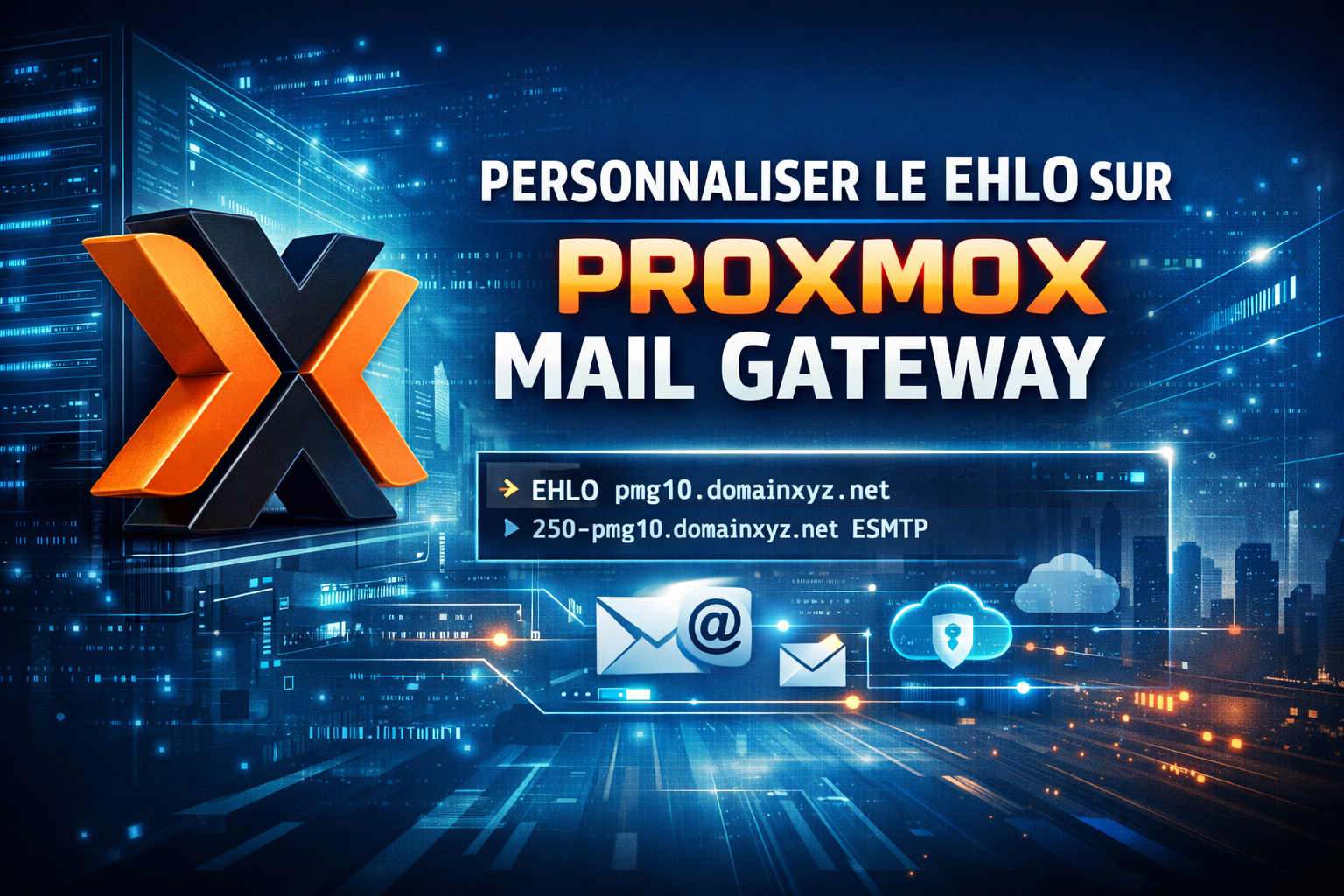 Personnaliser le EHLO sur Proxmox Mail Gateway (sans modifier le domaine interne de la VM)